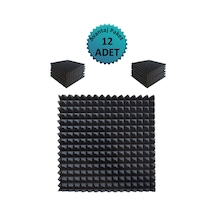 Akustik Ses Yalıtım Süngeri 50x50x4 Piramit Kesim Yapışkansız/12 Ad