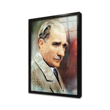 Tablosan Atatürk Çerçeveli Cam Tablo 50x70 Cm Cb01001 Açık Altın