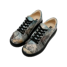 Kadın Vegan Deri Mavi Sneakers - Back İn Town Tasarım Çok Renkli