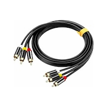 3 Rca To 3 Rca Tos Kablosu 10m Sarı Kırmızı Beyaz Lale Jak Av Ses Ve Görüntü Kablosu Altın Uçlu