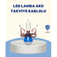 Timsah Kıskaçlı 12v Led Ampul Kamp Ve Acil Durum Lambası Mavi
