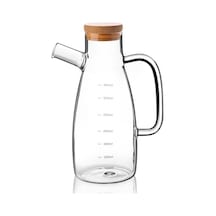 650 Ml Bambu Kapaklı Cam Yağdanlık Royaleks-70086