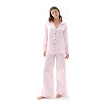 Akbeniz Kadın Pembe Oversize Saten Pijama Takımı Akbeniz Kadın Pembe Oversize Saten Pijama Takımı