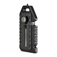 Geeksen Mini Led El Feneri Anahtarlık Işık Su Geçirmez Şarj Edilebilir Çok İşlevli Düdük El Feneri Siyah