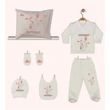 Pia Baby Gl 1941-08 İsme Özel Yastık Zıbın Set Krem