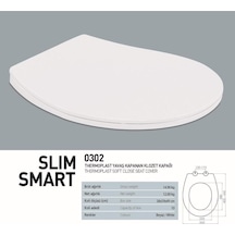 Slim Smart Thermoplast Yavaş Kapanır Klozet Kapağı Beyaz