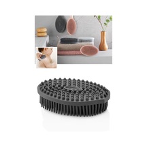 Vücut Masaj Fırçası, Çift Taraflı Sırt Kese Banyo Duş Bebek Masaj Yumuşak Fırça Füme Gri