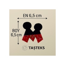 Taşlı Ütülenebilen Veya Sticker Olarak Kullanılabilen ' Mickey M ' Harfi