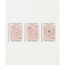 Çerçevesiz Poster Picasso Tarzı Hayvan Çizimleri 3'lü