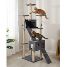 Reyo Pet Residence Kedi Tırmalama Evi Antrasit