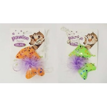 Pawise 0933A 10 CM Catnipli Tüylü Yüzük Kedi Oyuncağı Çok Renkli