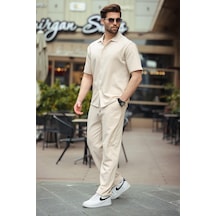 Madmext Bej Basic Erkek İkili Takım E7313 Bej