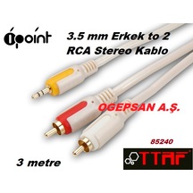 Opoint 3.5Mm Male To 2 Rca Audio Cable 3 M