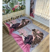 Gül Demet Tutan Kız Dijital Baskı Çocuk Oda Halısı