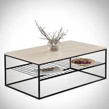 Etna Orta Sehpa Metal & Orta Masa Açık Meşe / Metal Ayaklı Sehpa