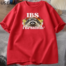 Flood Of Style Ibs Ben Shittin Rakun T Shirt Erkekler Karın Ağrısı Survivor T-shirt Erkek Kısa Kollu T-shirt Kırmızı