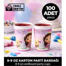 Gabby S Dollhouse Temalı 8-9 Oz Karton Parti Bardağı - Doğum Günü Malzemeleri 100 Adet Diğer