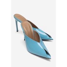 Luvishoes Mırena Mavi Rugan Kadın Yüksek Topuklu Terlik