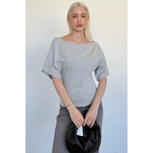 Madmext Boyalı Gri Off Shoulder Metal Detaylı Kadın Bluz Mg2671 Boyalı Gri Madmext Boyalı Gri Off Shoulder Metal Detaylı Kadın Bluz Mg2671 Boyalı Gri