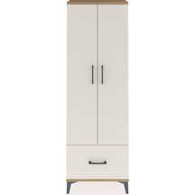 Arges Dolap 4 Raflı Tek Çekmeceli 2 Kapaklı 60x30x182 Çam-aytaşı Çam