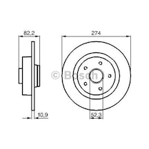 Bosch 0986478744 Arka Fren Aynası Diski Laguna Iı 1.6 1.8 1.9 2.0 Scenic Iı 2.0dcı 8200655249
