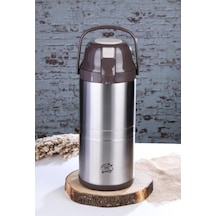 Cooker 4,5 Litre İnox Pompalı Çelik Termos Ckr-2009 Kahverengi