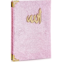 10 Adet - Kadife Kaplı Yasin Kitabı - Cep Boy - Pembe Re