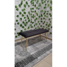 Özcan Metal Gold Metal Ayaklı Metal Kasalı Bench Mutfak Salon Antre Yatak Odası Balkon Puf Bank Antrasitgri