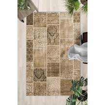 Kaymaz Taban Yıkanabilir Halı Mutfak, Salon, Yatak Odası İçin Modern Dijital Baskı Halı Slnhalı36 - 0145 Çok Renkli