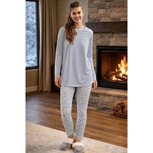 Aydoğan Kadın Uzun Kol Taytlı Pijama Takımı 40035 Gri02 Gri02