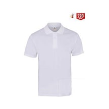 Myform 8103 Comfort Polo Yaka Pıque T-shirt- Beyaz Çok Renkli