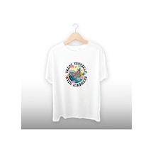 Treat Detaylı Unisex Tişört Beyaz