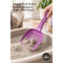 2 Adet Plastik Kedi Kumu Küreği Süzgeçli Ergonomik Saplı