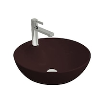 Newarc Newart Tezgah Üstü Batarya Delikli Lavabo Mat Siyah 42,5x15,5cm