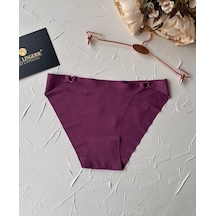 Lovely Kalp Aksesurlı Orijinal Lazer Kesim Dikişsiz İthal Külot/s Gül Kurusu