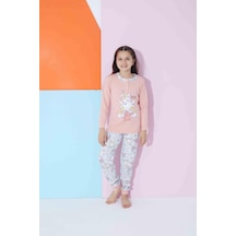 Kız Çocuk Unicorn Baskılı Mevsimlik Alt Üst Pijamatakımı 2364 001