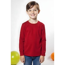 Fyk Kids Düz Basic Unisex Sweatshirt Bordo
