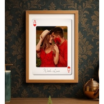 Bk Gift Kişiye Özel Aşkımızın Ası Fotoğraflı İskambil Tasarımlı Ahşap Çerçeveli Tablo-1 40x25cm, Sevgiliye Hediye, Eşe Hediye Kobitmeyencom34171 Bk Gi