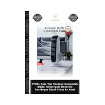 Tf001 Kule Tipi Uzaktan Kumandalı Dijital Göstergeli Elektrikli Fan Beyaz Güçlü Cihaz Ev Aleti