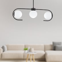 Diaspor 3'Lü Siyah Modern Sarkıt Genç Odası Yatak Odası Retro Salon Avize