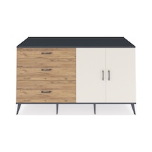 Kronos Konsol 2 Raflı 3 Çekmeceli 2 Kapaklı 176x59x99 Antrasit-aytaşı/çam Aytası/atlas Çam - Antrasıt