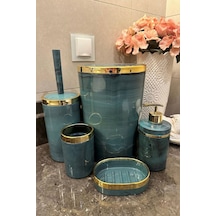 Makri Home Banyo Seti 5'li,akrilik-çöpkovası,wc Fırçalık,sıvı Sabunluk,diş Fırçalık,el Sabunluk,gold Renk Detay Yeşil Makri Home Banyo Seti 5'li,akrilik-çöpkovası,wc Fırçalık,sıvı Sabunluk,diş Fırçalık,el Sabunluk,gold Renk Detay Yeşil