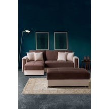 Karel Puflu Köşe Koltuk Takımı Kahve