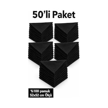 Herşeynota 50 Li Siyah Düz Fular Seti %100 Pamuk 52x52 Cm Okul Etkinlik Gösteri Günlük Kullanım Çok Renkli