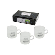 İbico İ22-139 Kahve Yanı Bardak 90ml Kulplu Good Mornıng Kalın Çizgili Cam - 48'li Paket Diğer