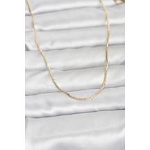 Cm 14k Gold Renk İnce Kare Zincirli Model 60 Cm Kadın Kolye - Tj-bko10956 Çok renkli 07278910