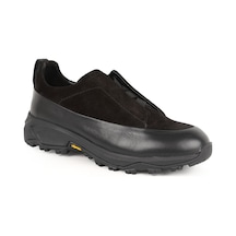 Libero Erkek Sneaker Hakiki Deri Süet Kombinli Pratik Slip-on Korumalı Tırtıklı Eva Vibram Taban Ayakkabı L5697 Siyah
