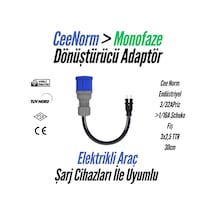 Bemis Elektrikli Araç Şarj Uyumlu Ceenorm Adaptör 3/32a Priz 1/16a Fiş 3/32a Priz 1/16a Fiş