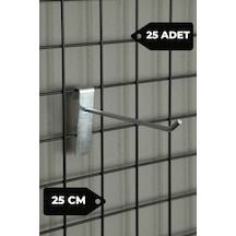 25 Cm 25 Adet Tel Pano Kancası Raf Askısı Galvaniz
