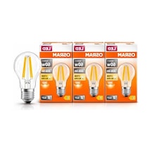 Osram Led Filament Ampul 6.5w 60w Eşdeğer 2700k Sarı Işık 806 Lümen E27 Duy 3 Lü Paket E Enerji Sınıfı 360 Işık 105x60 Mm Dimmer Uyumlu Değil Enerji Sınıfı E 10c